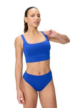 Speedo Women's Swimsuit Bikini Top Essentials with Removable Cups Soft Fabric S
